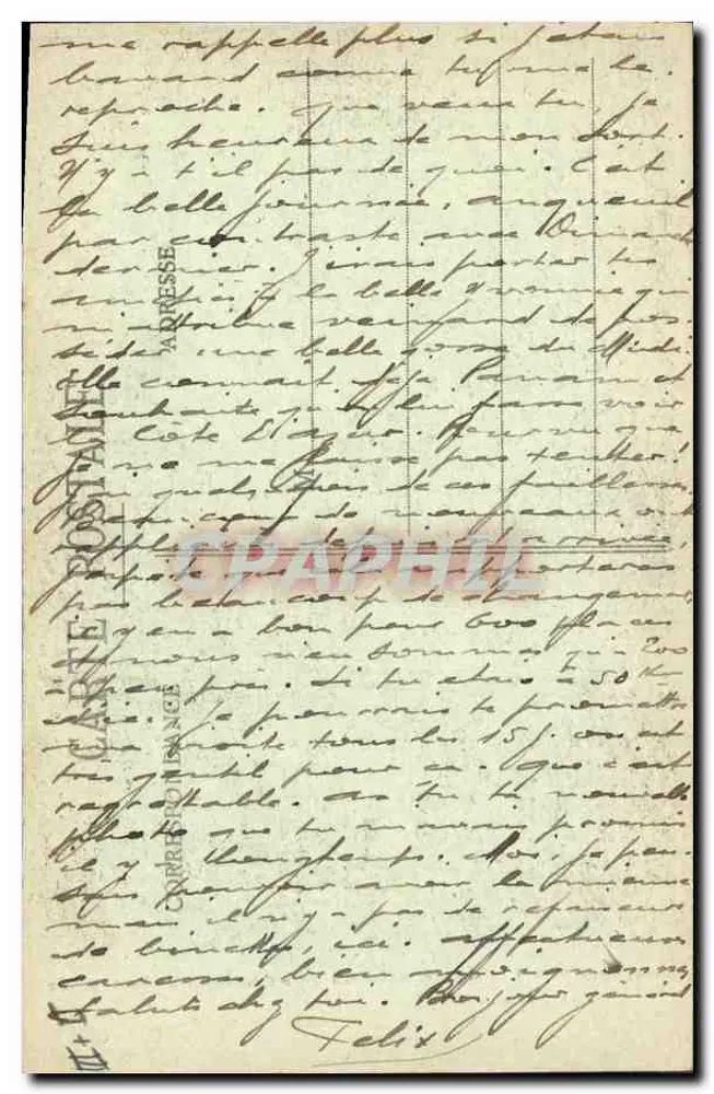 Pôr do Sol da Noiva — Bretanha (Coleção E. Hamonic, S1-B) 2105 - Verso
