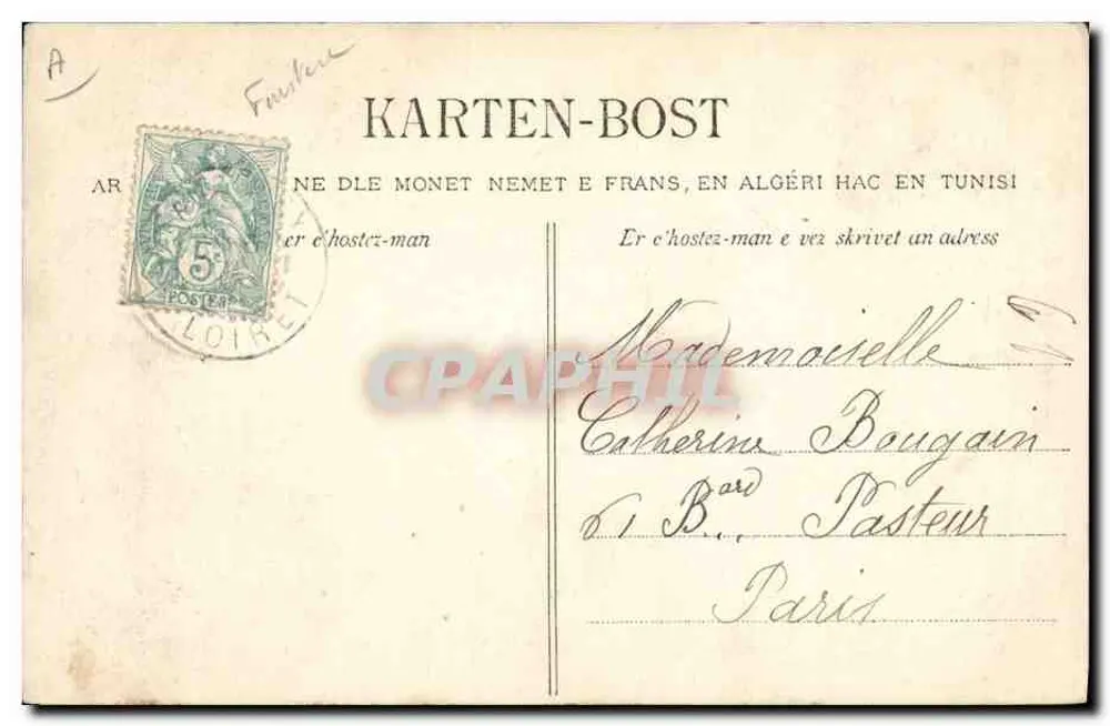 Junge Frau aus Lanniec und Trégune — Umgebung von Concarneau — Collection Villard, Quimper - Rückseite