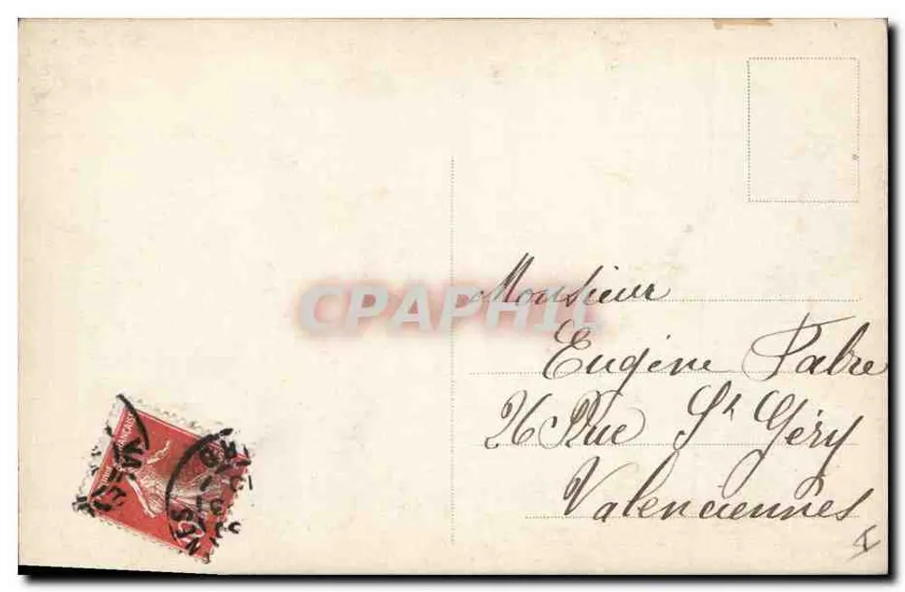 Frau mit Blumenkorb — 1. April — Verlag P.N. Paris, Nr. 1096 - Rückseite