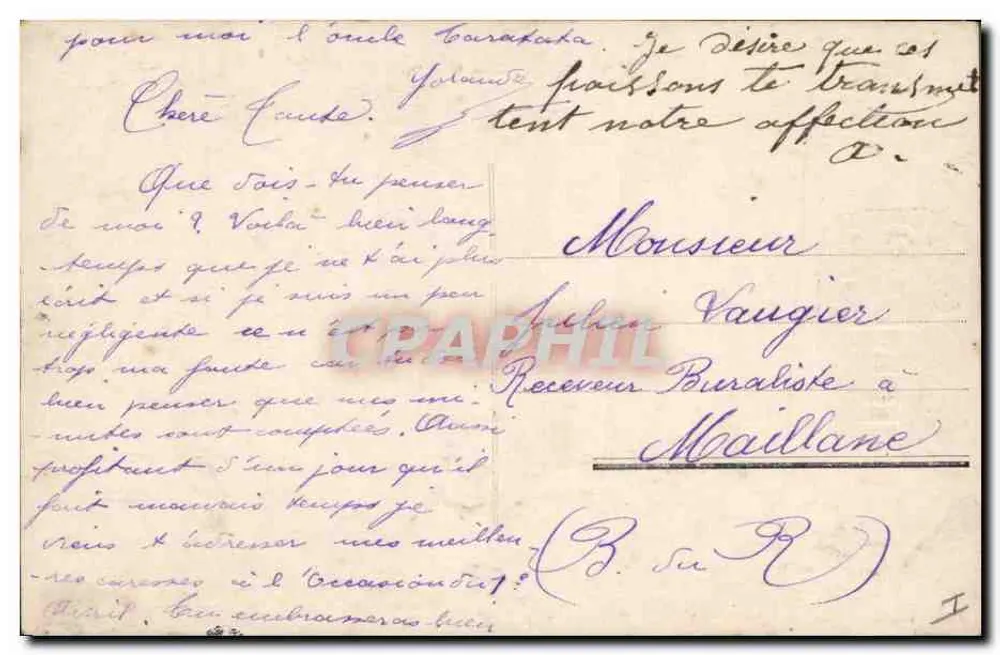 Frau mit zwei Fischen — 1. April — unbekannter Verleger, Nr. 556 - Rückseite