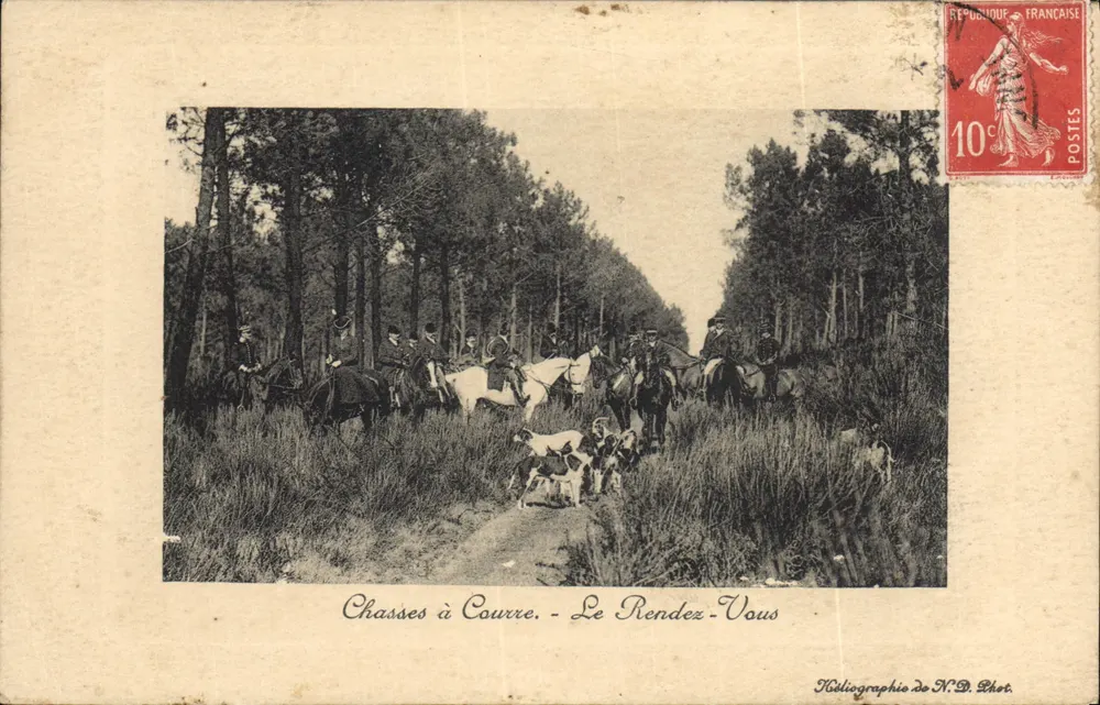Caçadas a cavalo — O Encontro — Héliografia de N.D. Fot. - Frente