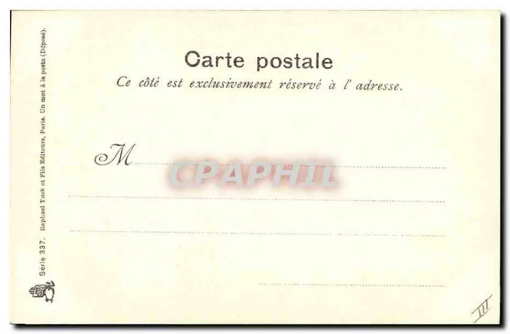 Junge Frau — romantischer Gedicht — Bayrakd Tukk et Fils, Paris, Serie 337 - Rückseite