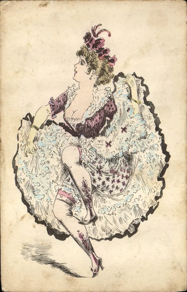 Frau im Bühnenkostüm — Illustration - Vorderseite