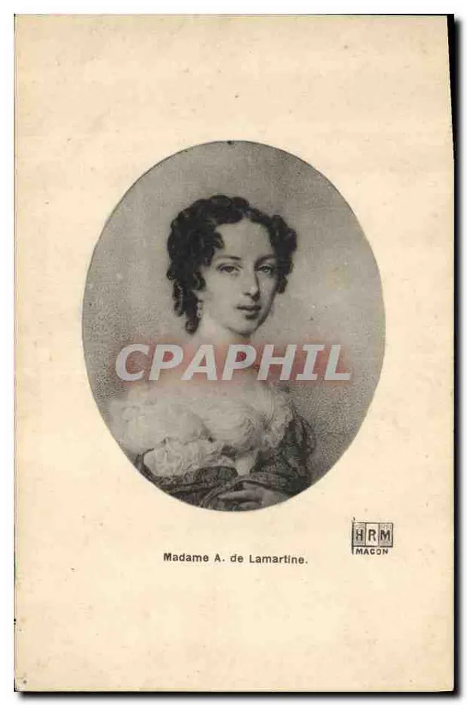 Madame A. de Lamartine — retrato gravado — HRM MACON - Frente