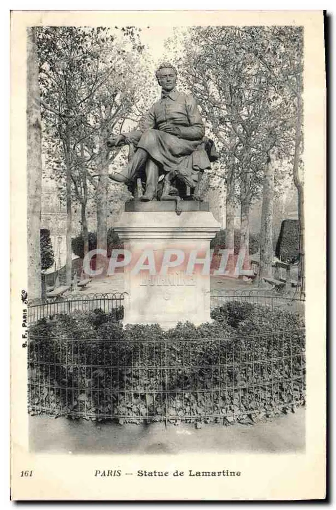 PARIS — Estátua de Lamartine — B.F. Paris, n° 161 - Frente