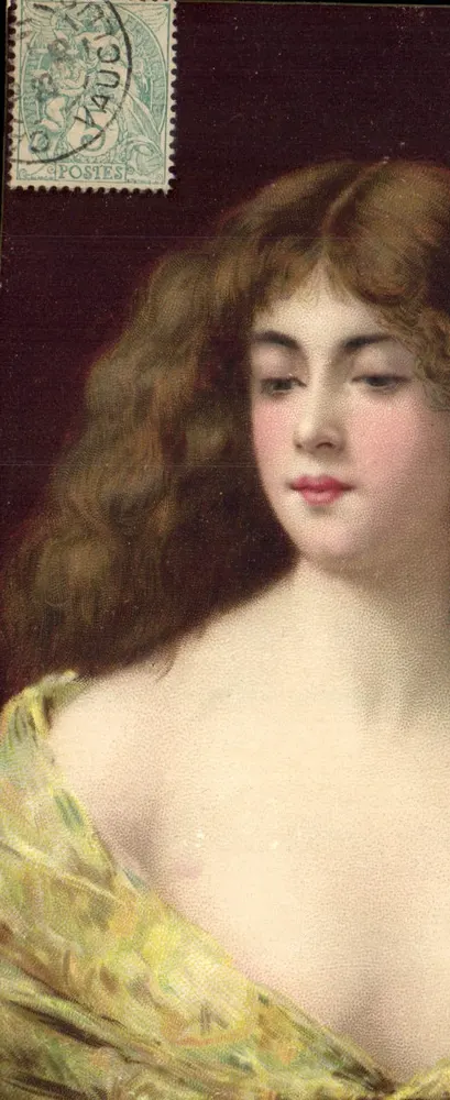 Junge Frau in gelber Robe — Portrait — K.F. Verleger, Paris, Serie 1292 - Vorderseite