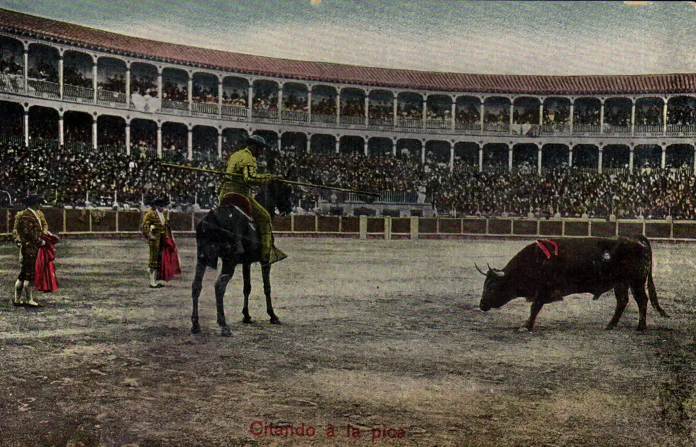 Corrida de touros — Oitando à la pica — 4508 - Frente