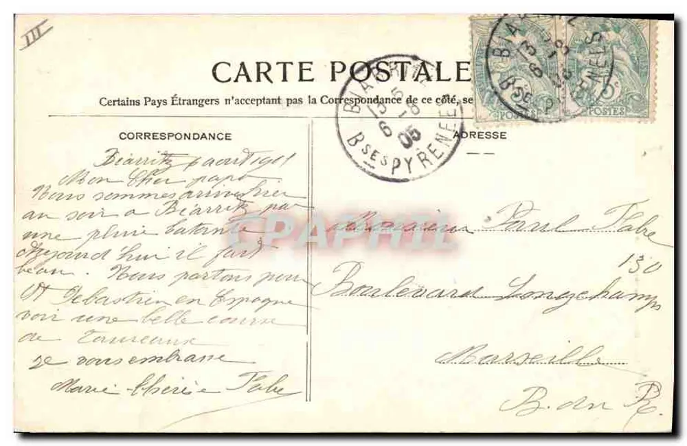 Um puyazo — Uma pique. — Foto Ouvrard, Biarritz-Bayonne, n°2 - Verso