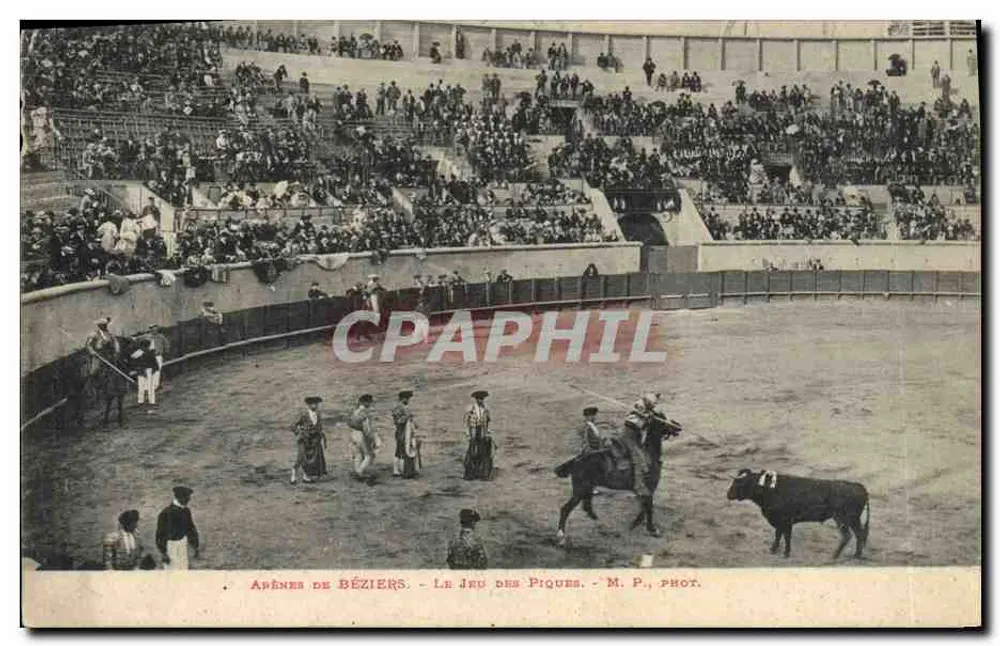 Arènes de Béziers — Das Spiel der Lanzen — M. P., phot. - Vorderseite