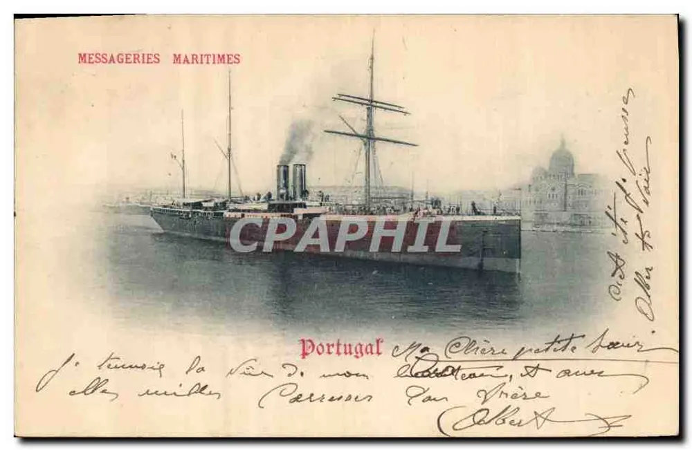 Portugal — Hafen von Lissabon — Messageries Maritimes - Vorderseite
