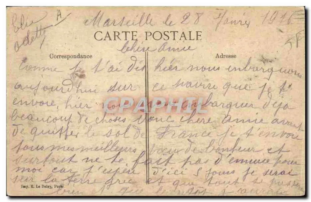 Der Transatlantiker LA PROVENCE — Verleger E. Le Doley, Paris - Rückseite