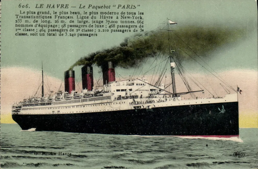 Le Havre — O Navio de Passageiros "PARIS" — G. M. Le Havre, n° 606 - Frente