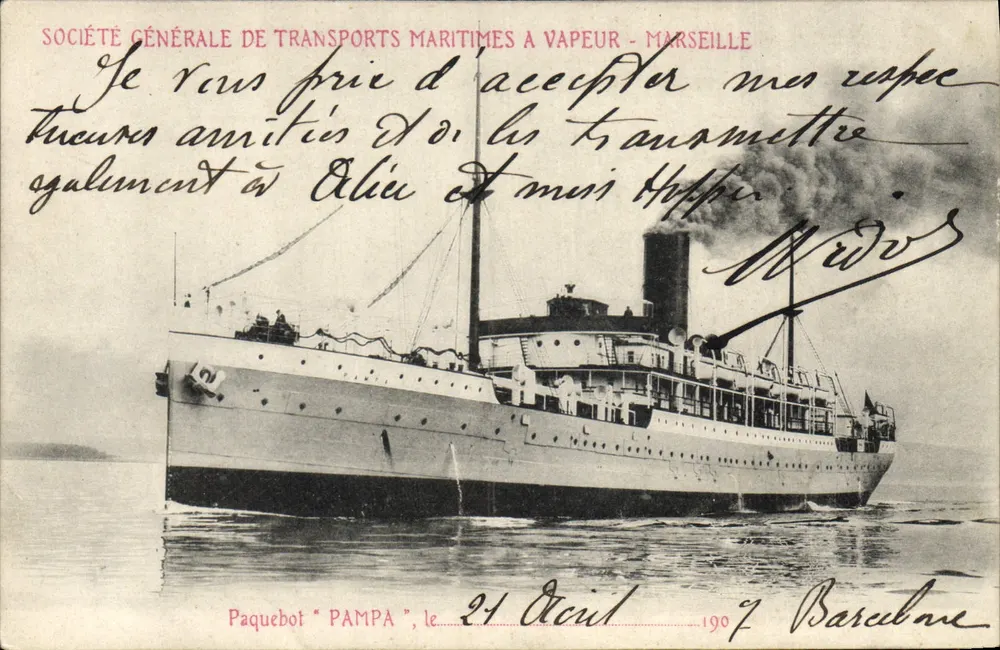 Dampfer "PAMPA" — General Maritime Transport Company — Marseille - Vorderseite