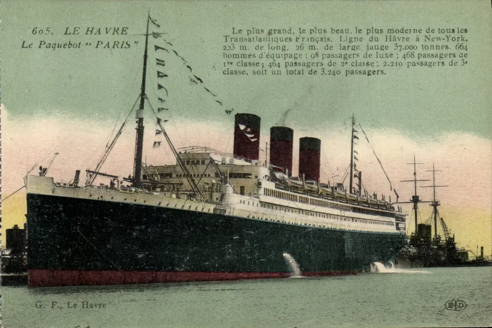 El transatlántico "PARIS" — Le Havre — G. F., Le Havre - Anverso