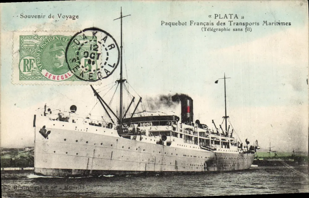 Dampfer « PLATA » — Seefahrt — H. Grimaud & Cie, Marseille - Vorderseite