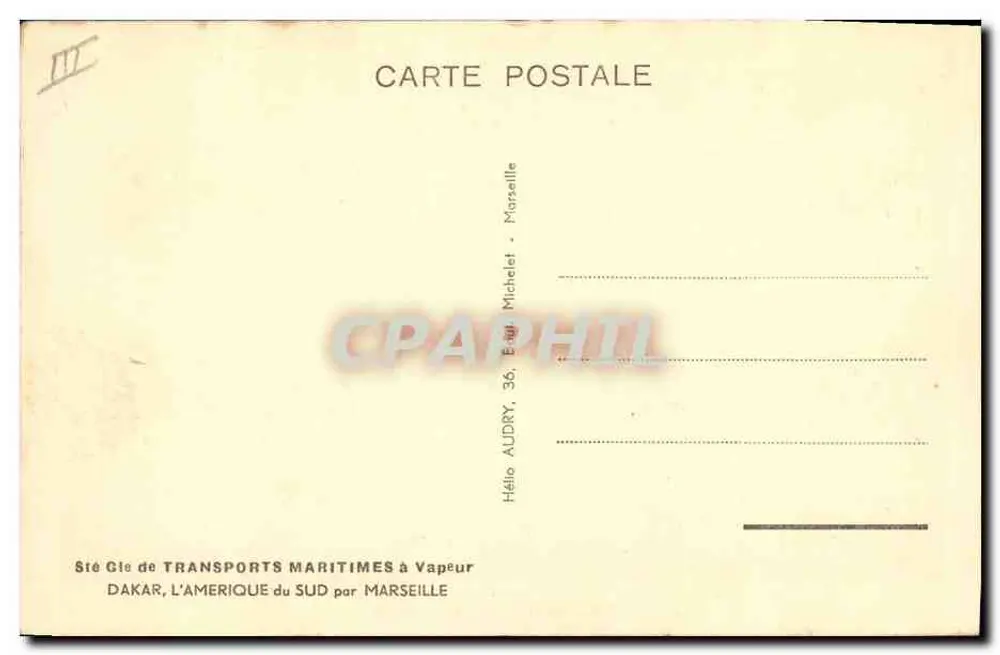 Costa do Marfim — O navio de passageiros "Provence" (20.000 toneladas) — S.G.T.M. - Verso