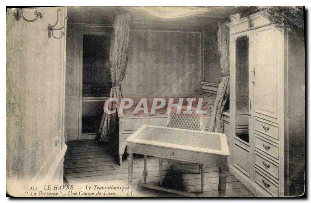 Le Havre — Luxus Kabine auf dem Dampfer 'La Provence' — Verlag L.L. n°455 - Vorderseite