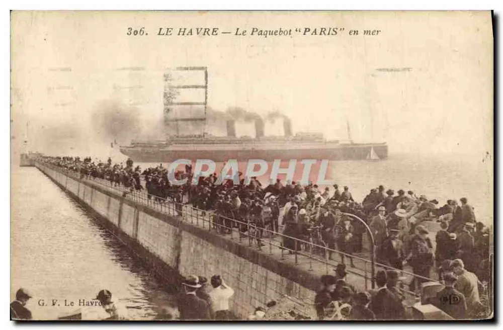 Le Havre — Das Dampfschiff "PARIS" auf See — G. F. Le Havre - Vorderseite