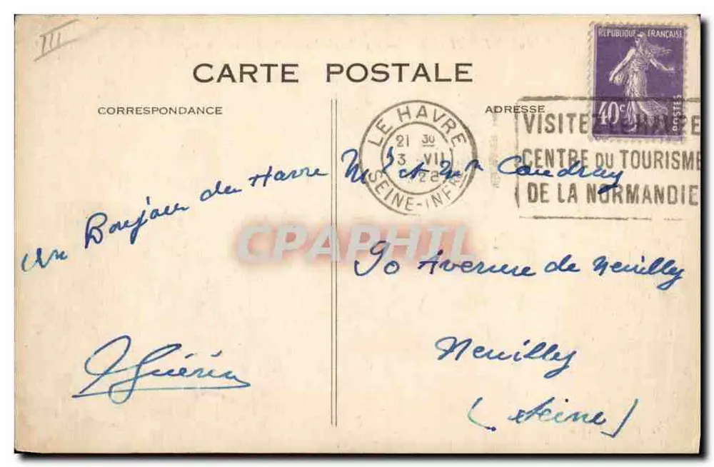 Le Havre — Das Dampfschiff "PARIS" auf See — G. F. Le Havre - Rückseite
