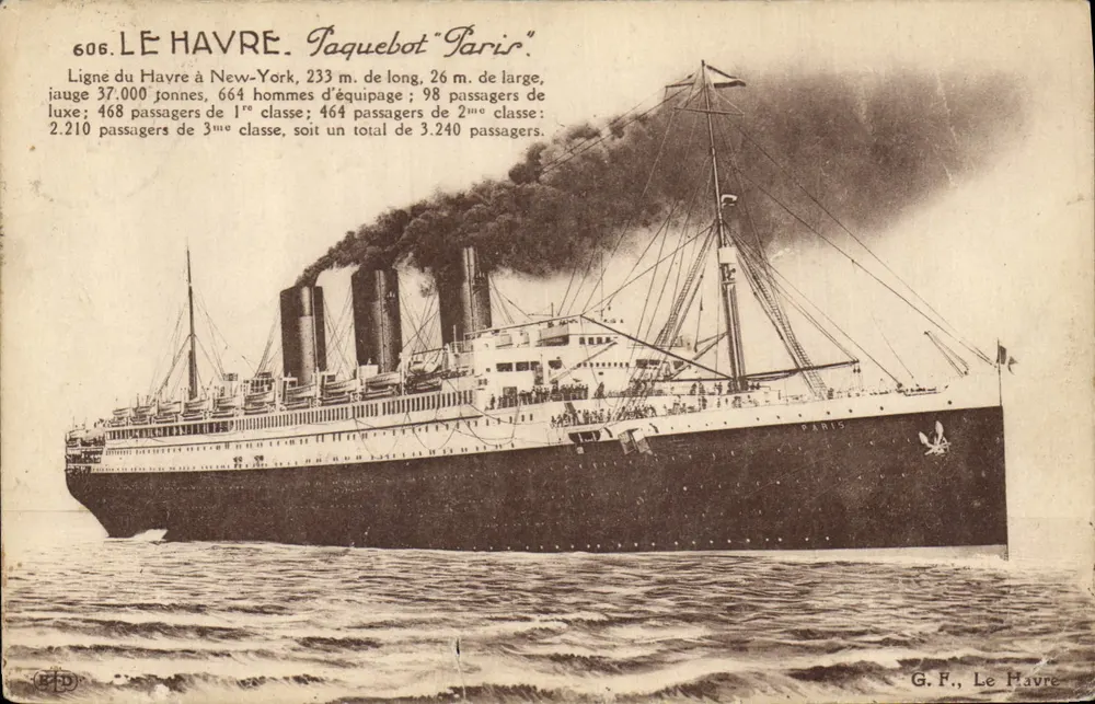 Le Havre — Navio de passageiros "Paris" — G.F., Le Havre - Frente