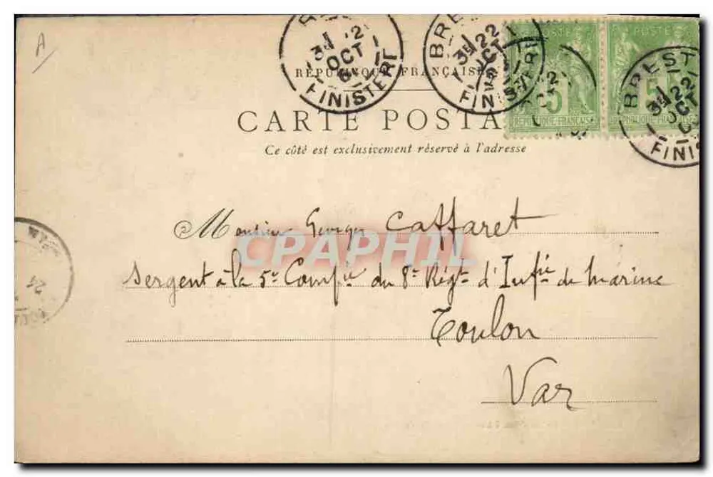 Jeune fille de Pont-l'Abbé (Étude de coiffe) — Collection Villa, Quimper, n° 1157 - Rückseite