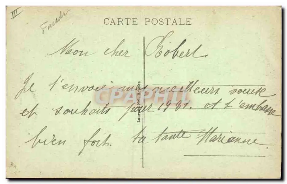 Filhote de Quimperlé — traje tradicional — editor Laure Néel-Hépines, n° 517 - Verso