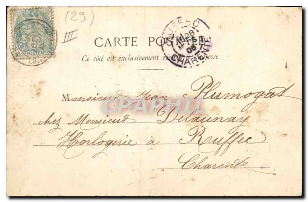 Concarneau — Die empfindliche Schnur des Bretonen ist in seinem Bauch — Sammlung G. L. D. de Namias, Nr. 6666 - Rückseite
