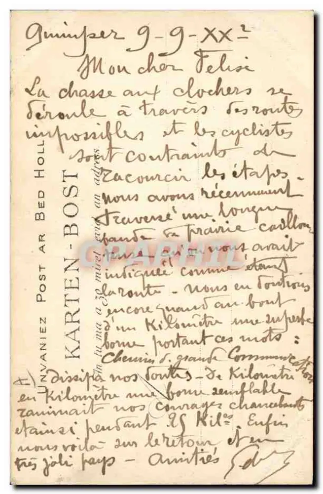 Menina Jovem de Pont-l'Abbé — Estudo dos Lenços de Bretanha — Coleção YLLA.BD, Quimper, n°1237 - Verso