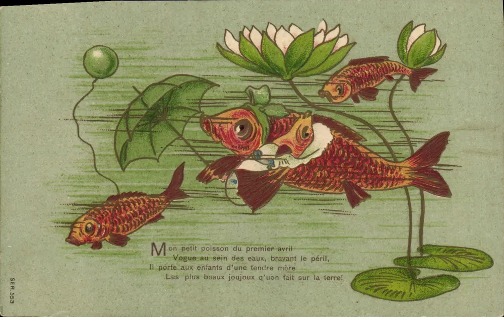 Fische in einem Teich — Gedicht — SER 553 - Vorderseite