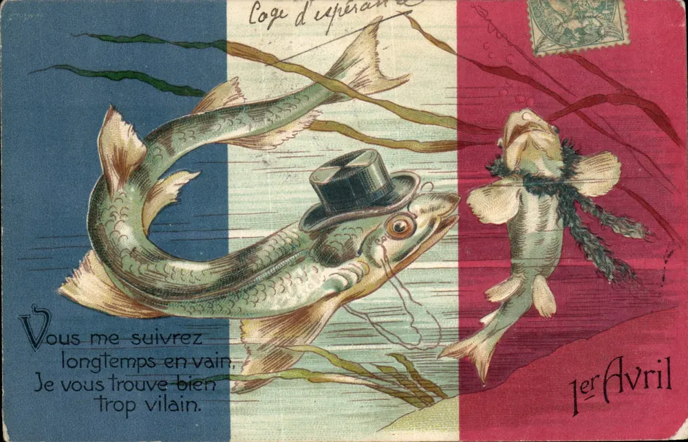 Fische im Anzug — Frankreich — unbekannter Verlag, Seriennummer nicht sichtbar - Vorderseite