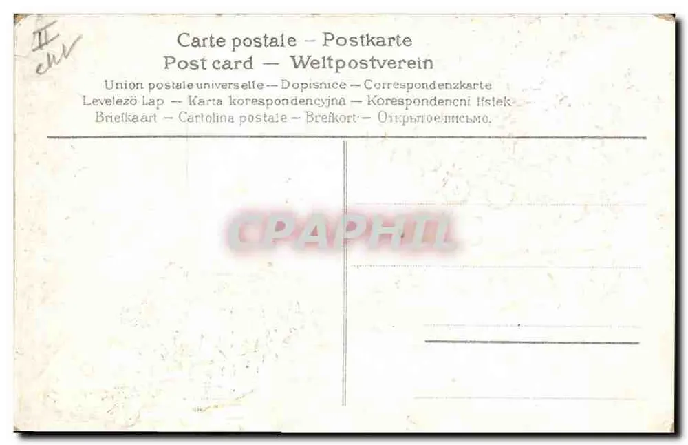 Fisch und Lilien — 1. April — humoristische Postkarte - Rückseite