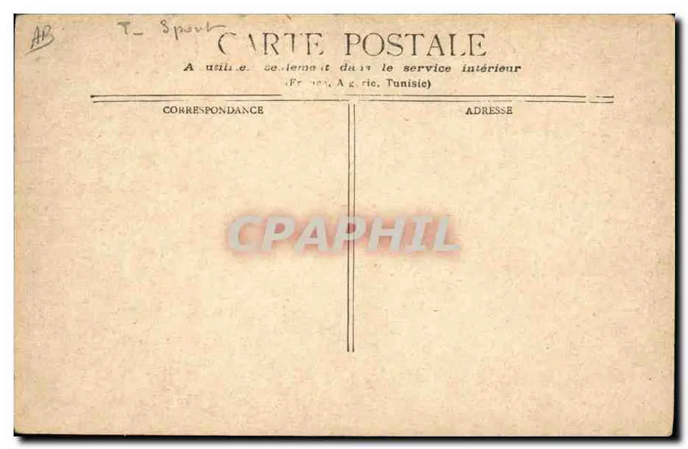 Caça ao javali — grupo de cavaleiros e cães em uma floresta — M.J.S. - Verso