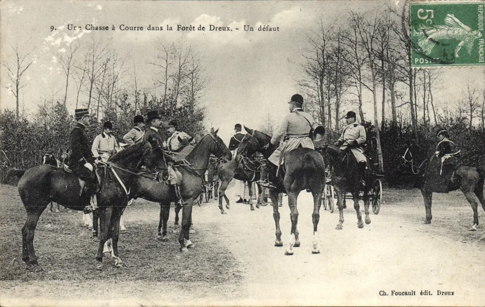 Chasse à Courre dans la Forêt de Dreux — Un défaut — Ch. Foucault édit. Dreux - Vorderseite