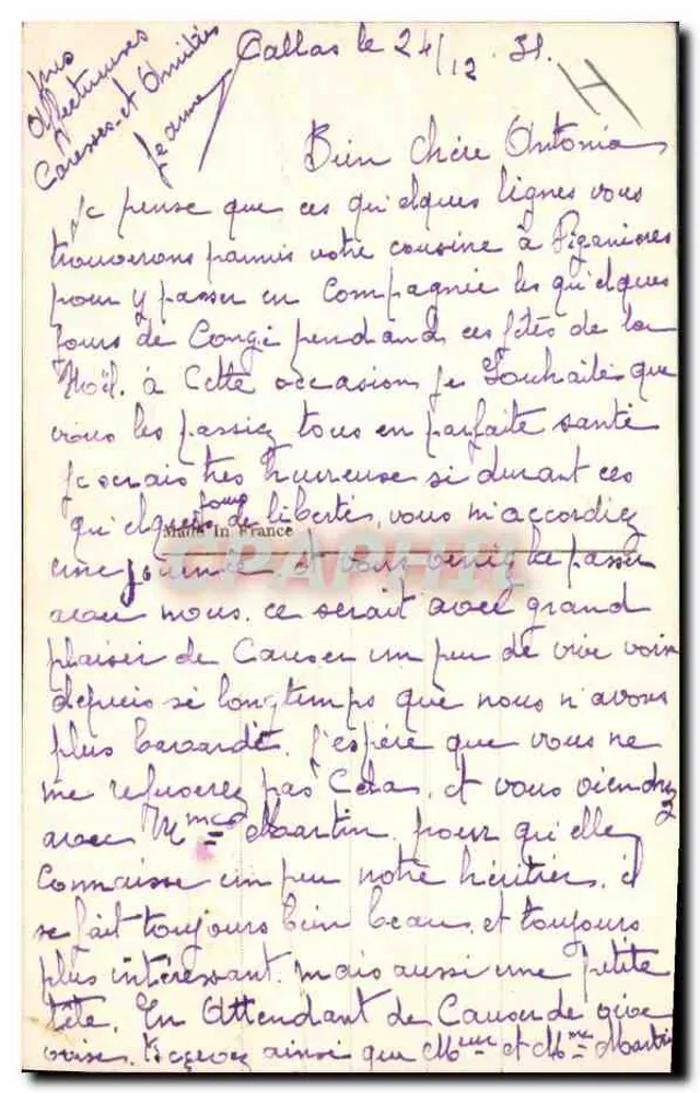 Frau, die in einem großen Schüssel sitzt — Verlag REX, Nr. 2465 - Rückseite