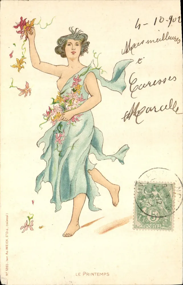 La Printemps — Verlag Ad. Weick, Nr. 1265 — Serie 'La Printemps' - Vorderseite