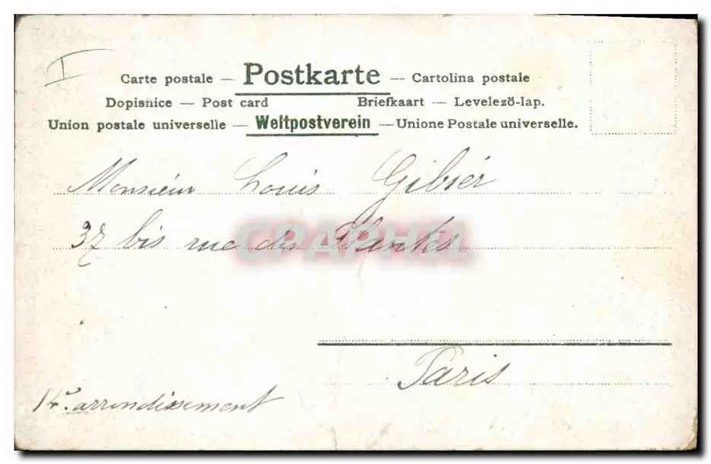 Três amores de coelhos — edição no 421 — União Postal Universal - Verso