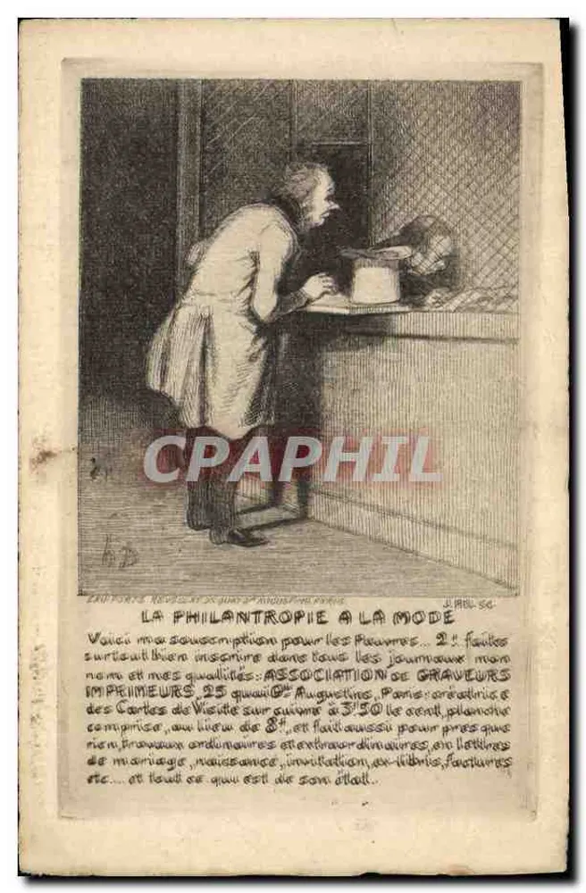 Philanthropie à la Mode — Vereinigung der Kupferstecher, Paris — J. Phil. S.G. - Vorderseite