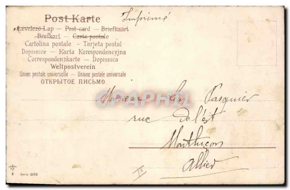 Ertrunkene Frau — maritime Szene — Verlag Graphiphel, Serie 1500 - Rückseite