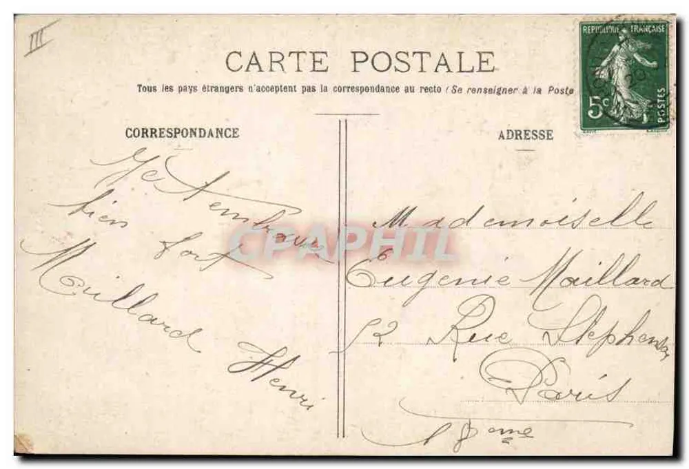 Trauerzug von Mademoiselle Lacasse — Liberatorus es III — E. R., Paris - Rückseite