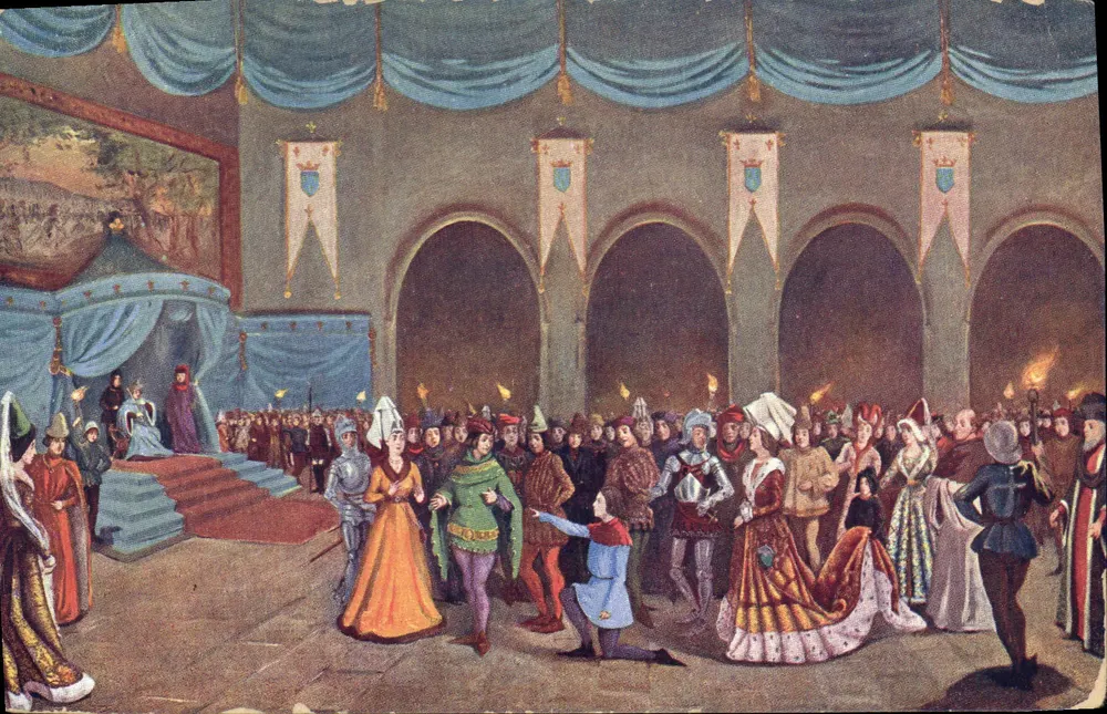 Jeanne d'Arc — 3. Szene — erkennt Charles VII, trotz des einfachen Kleides eines Gentleman, das der König trägt — Imp. Moulot, Marseille - Vorderseite