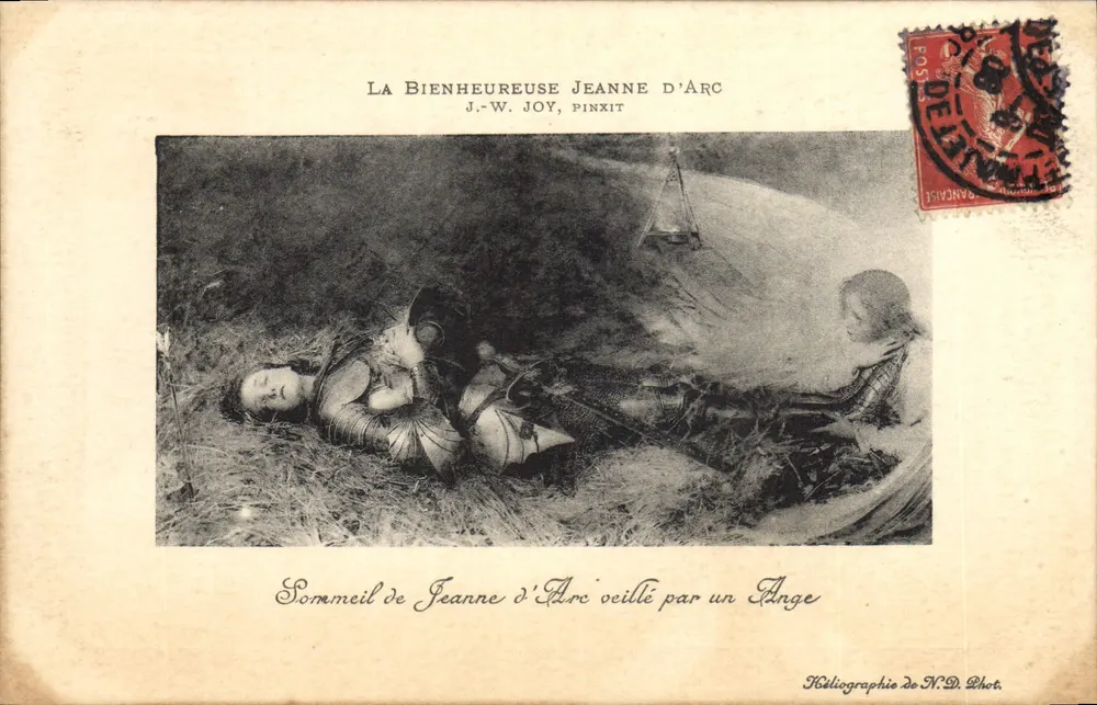 Schlaf von Jeanne d'Arc, bewacht von einem Engel — J.-W. Joy, Pinxit — Heliografie von N.D. Phot. - Vorderseite