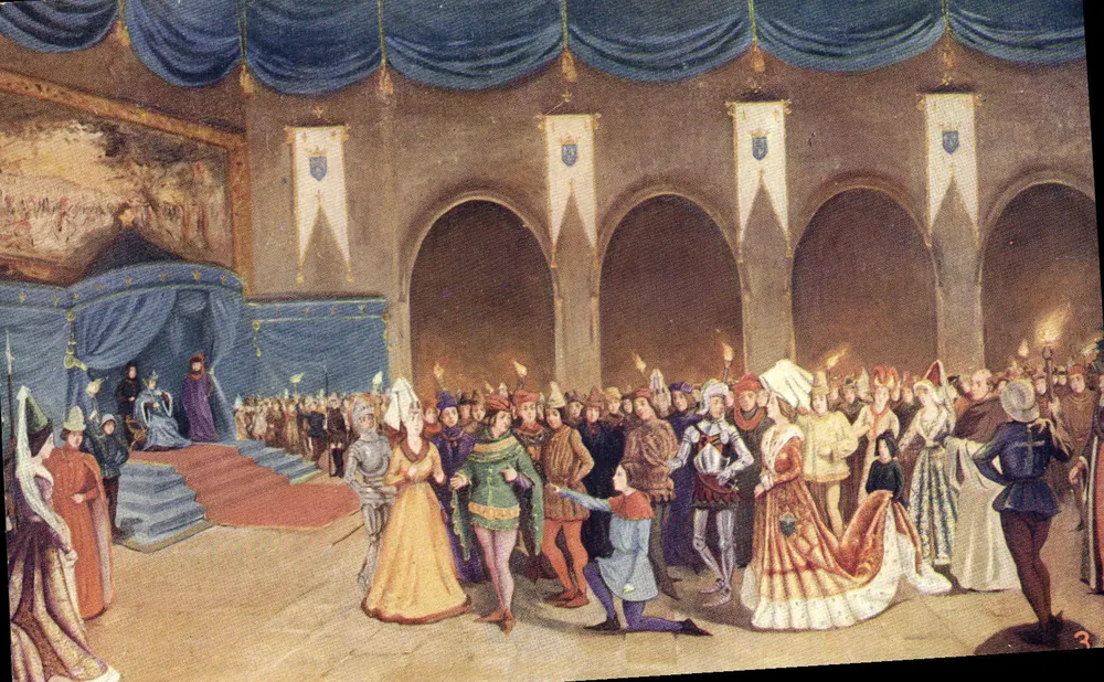 Joana d'Arc reconhecendo Carlos VII — 3º quadro — Imp. Ed. Vallier, Grenoble - Frente