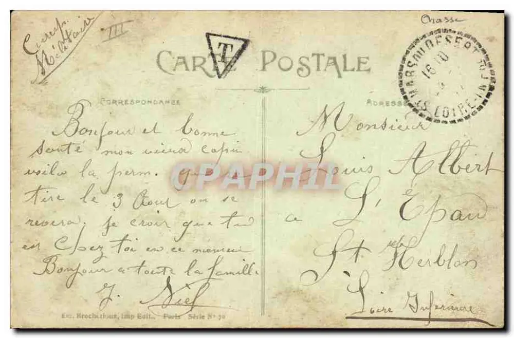 Due cacciatori che discutono — Grift — Ed. Brochard, Parigi, Serie N° 30 - Verso
