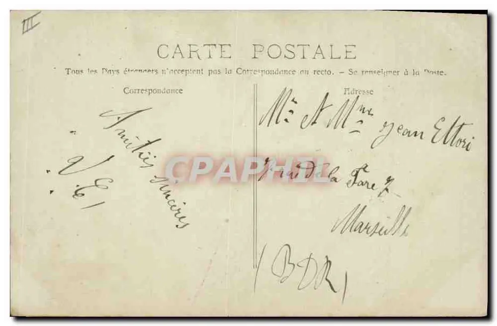 Stierrennen - Toten Stier, der von einem Maultierzug gezogen wird — Phototypie E. Lacour - Marseille, n°19 - Rückseite