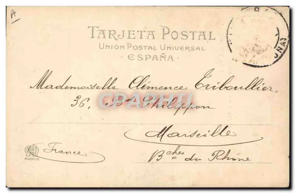 Corrida de touros — um touro entrando á matar — Hauser y Menet, n° 999 - Verso