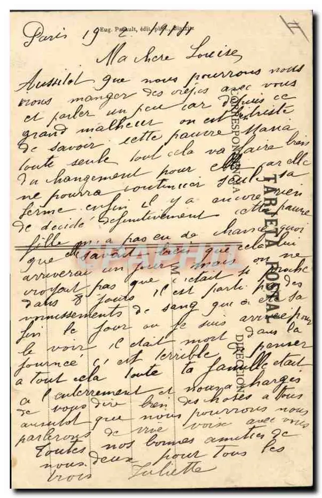 Kampf mit dem Stier — Banderillas setzen — Eug. Pachault, Verlag Blainville - Rückseite