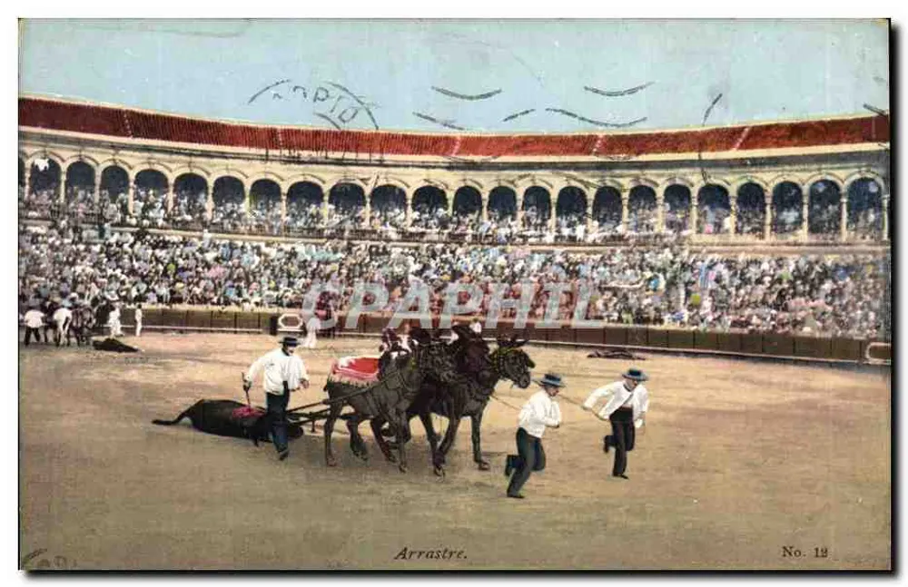 Arraastre — Corrida de touros — P. & Co., Madrid, série 56, n° 18 - Frente