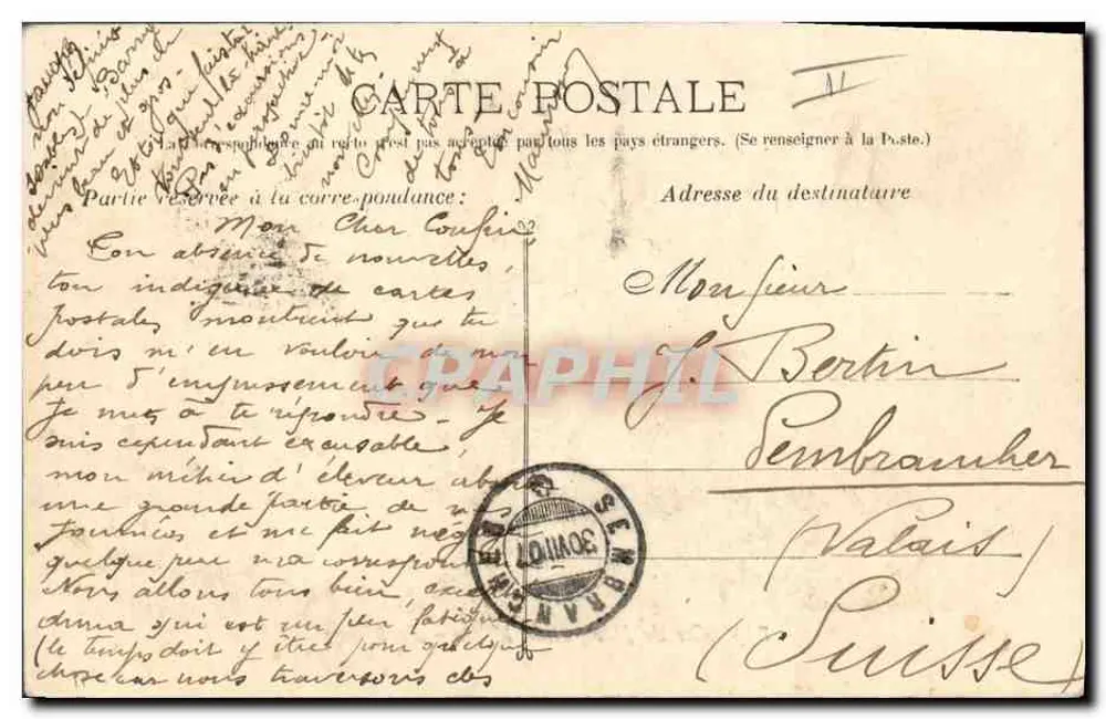 Der Rhône — Gesellschaft für Mischnavigation — Guende fot. Marseille 724 - Rückseite
