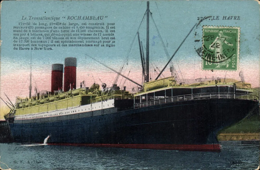 Der Transatlantiker "ROCHAMBEAU" — Le Havre — G. F. L. Paris - Vorderseite