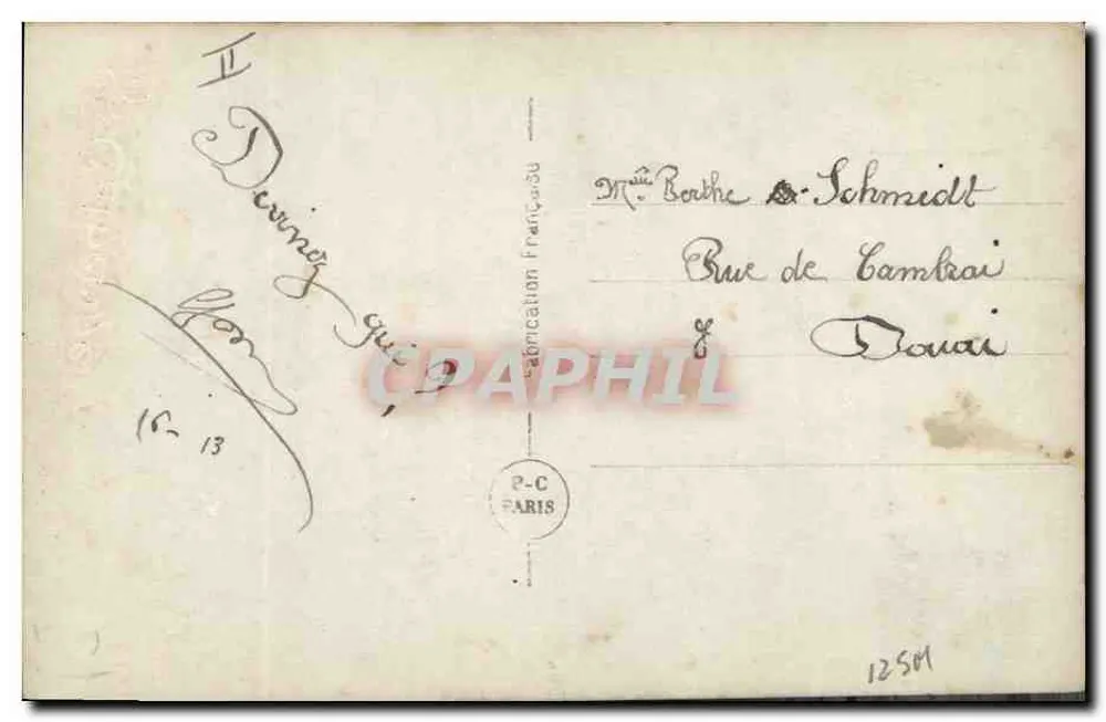 Junge Mann in Abendkleidung — telefoniert — Verleger Sté Catherine, Nr. 705 - Rückseite